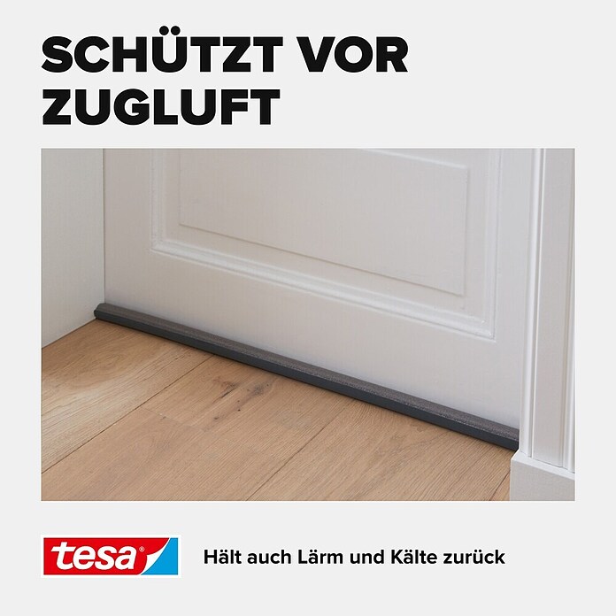 tesa MOLL Türbodendichtung (Grau, 0,95 m x 25 mm, Geeignet für: Glatte Böden)