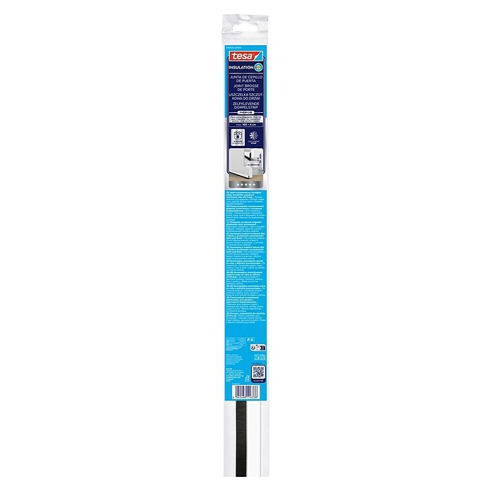 tesa MOLL Türdichtschiene Alu Comfort (Weiß, 1 m x 40 mm, Geeignet für: Spaltenbreiten bis 15 mm)