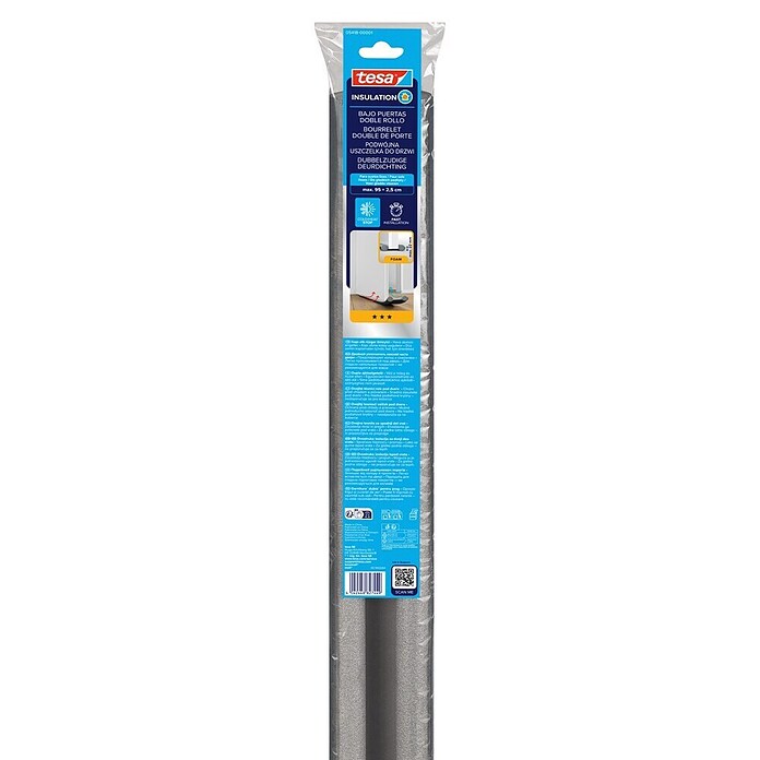 tesa MOLL Türbodendichtung (Grau, 0,95 m x 25 mm, Geeignet für: Glatte Böden)