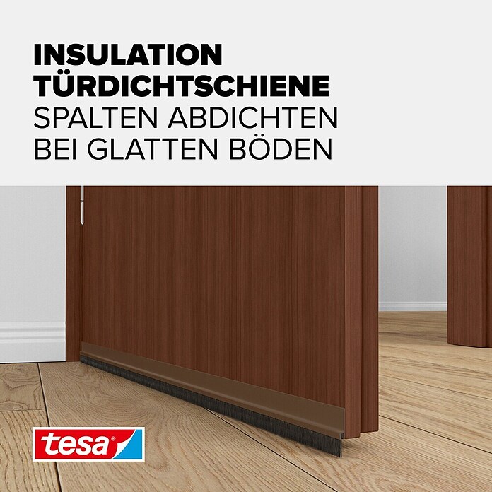 tesa MOLL Türdichtschiene Standard (Braun, 1 m x 37 mm, Geeignet für: Spaltenbreiten bis 12 mm)