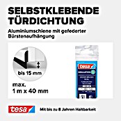 tesa MOLL Türdichtschiene Alu Comfort (Weiß, 1 m x 40 mm, Geeignet für: Spaltenbreiten bis 15 mm)