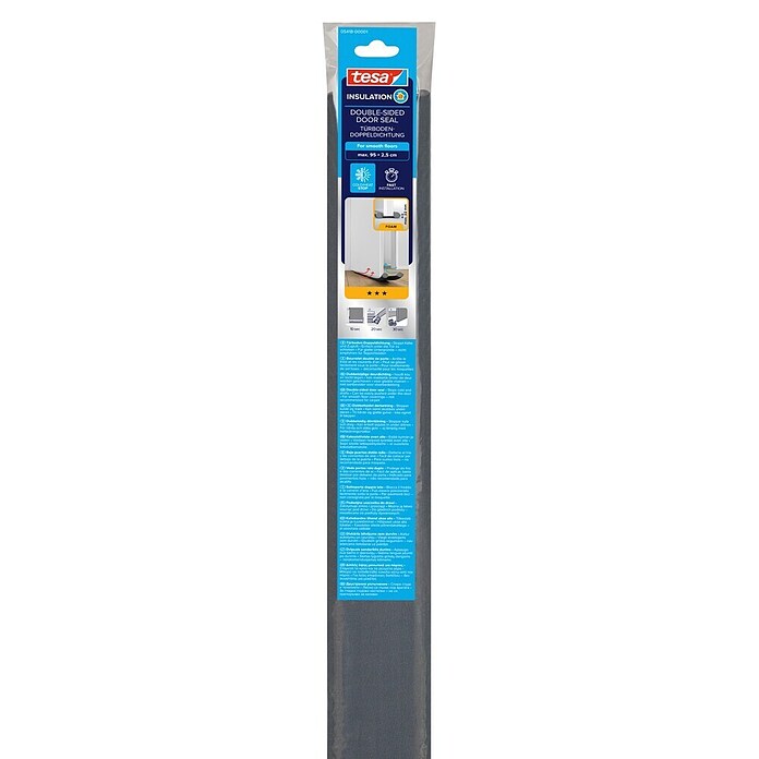 tesa MOLL Türbodendichtung (Grau, 0,95 m x 25 mm, Geeignet für: Glatte Böden)
