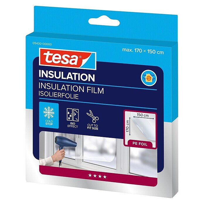 Tesa MOLL Fensterisolierfolie Thermo Cover (1,7 x 1,5 m, Farblos)