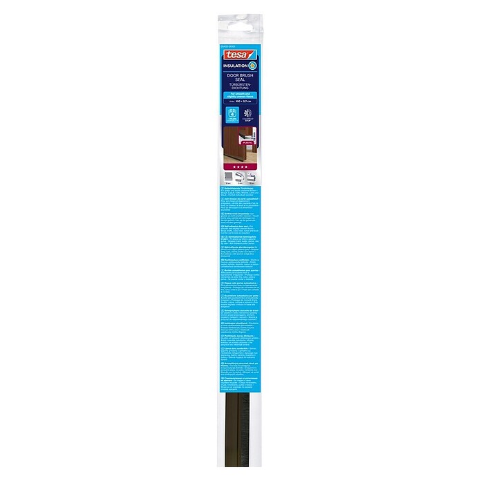 tesa MOLL Türdichtschiene Standard (Braun, 1 m x 37 mm, Geeignet für: Spaltenbreiten bis 12 mm)