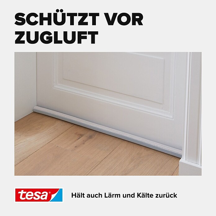 tesa MOLL Türbodendichtung (Weiß, 0,95 m x 25 mm, Geeignet für: Glatte Böden)