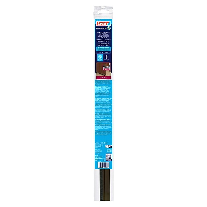 tesa MOLL Türdichtschiene Standard (Braun, 1 m x 37 mm, Geeignet für: Spaltenbreiten bis 12 mm)