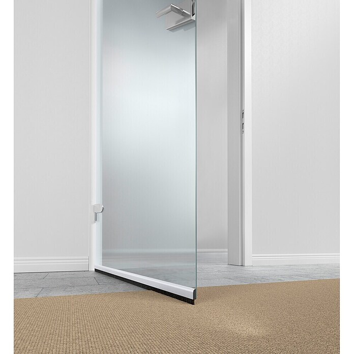 tesa MOLL Türdichtschiene Alu Comfort (Weiß, 1 m x 40 mm, Geeignet für: Spaltenbreiten bis 15 mm)