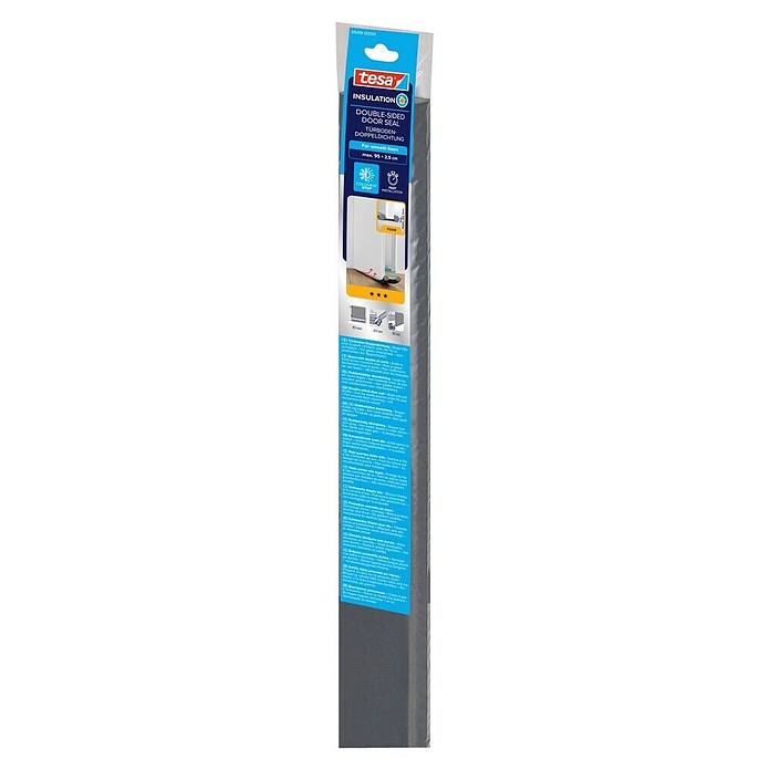 tesa MOLL Türbodendichtung (Grau, 0,95 m x 25 mm, Geeignet für: Glatte Böden)
