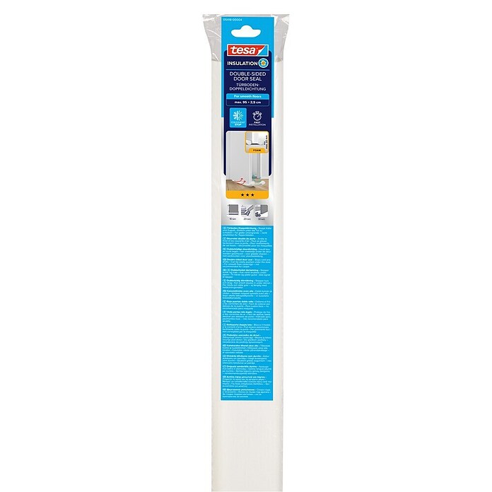 tesa MOLL Türbodendichtung (Weiß, 0,95 m x 25 mm, Geeignet für: Glatte Böden)