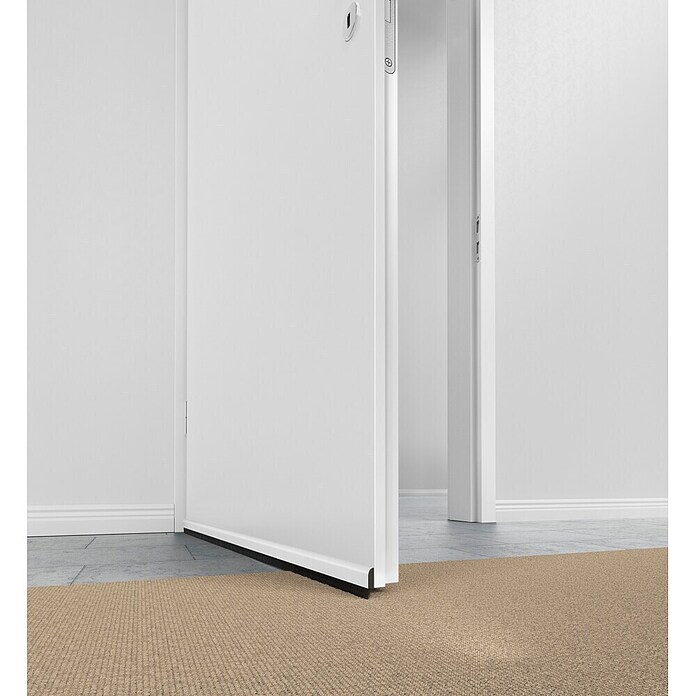 tesa MOLL Türdichtschiene Alu Comfort (Weiß, 1 m x 40 mm, Geeignet für: Spaltenbreiten bis 15 mm)