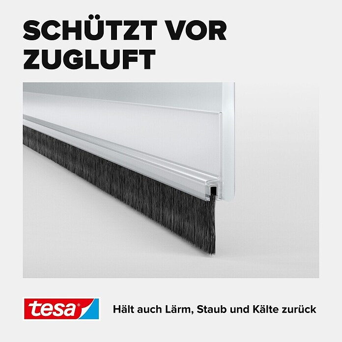 tesa MOLL Türdichtschiene Standard (Transparent, 1 m x 37 mm, Geeignet für: Spaltenbreiten bis 12 mm)