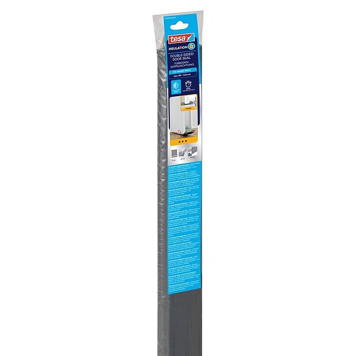 tesa MOLL Türbodendichtung (Grau, 0,95 m x 25 mm, Geeignet für: Glatte Böden)