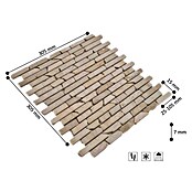 Mosaikfliese Biancone MOS BRICK 105 (30,5 x 30,5 cm, Beige, Matt)