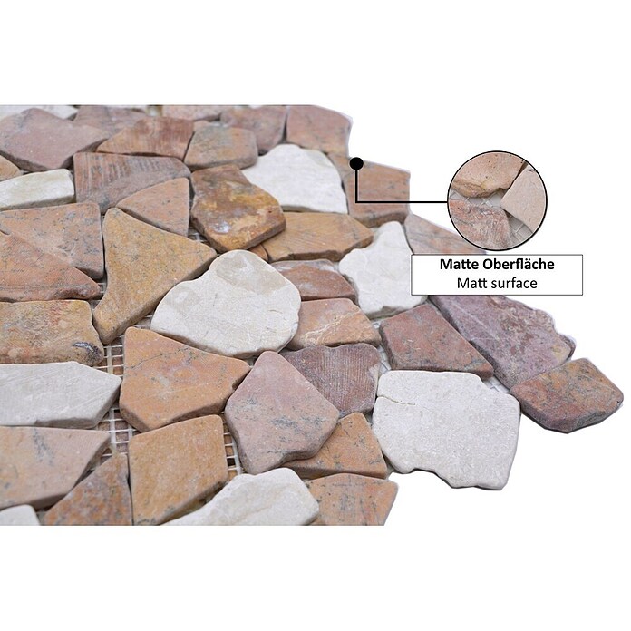 Mosaikfliese Mix CIOT 30/130 (30,5 x 30,5 cm, Rot/Weiß, Matt)
