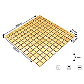 Mosaikfliese Quadrat Crystal Uni CM 4GO10 (30 x 30 cm, Gold, Glänzend)