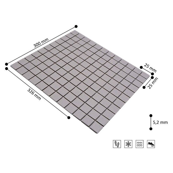 Mosaikfliese Quadrat AT101 (33 x 30,2 cm, Weiß, Matt)