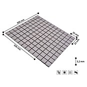 Mosaikfliese Quadrat AT101 (33 x 30,2 cm, Weiß, Matt)