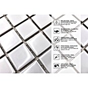 Mosaikfliese Quadrat Uni B100 (33 x 30,2 cm, Keramik, Weiß)