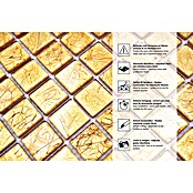Mosaikfliese Quadrat Crystal Uni CM 4GO10 (30 x 30 cm, Gold, Glänzend)