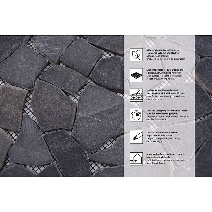 Mosaikfliese Uni CIOT 30/120 (30,5 x 30,5 cm, Schwarz, Matt)