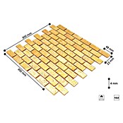 Mosaikfliese Uni Gold CM 4GO30 (30 x 30 cm, Gold, Glänzend)