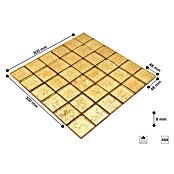 Mosaikfliese Quadrat Crystal Uni XCM 8GO25 (30 x 30 cm, Gold, Glänzend)
