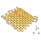 Mosaikfliese Uni Gold XCM 8GO35 (30 x 30 cm, Gold, Glänzend)