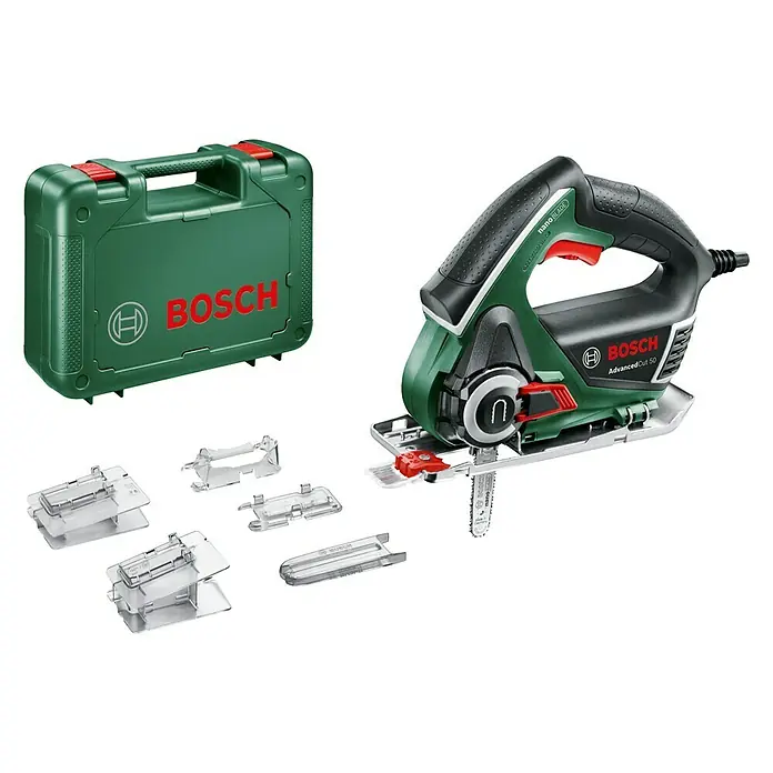 Bosch NanoBlade-Säge AdvancedCut 50 - 500 W - Bosch AdvancedCut 50 NanoBlade Säge mit Zubehör und Koffer, ideal für präzise Schnitte in Holz und Kunststoff.