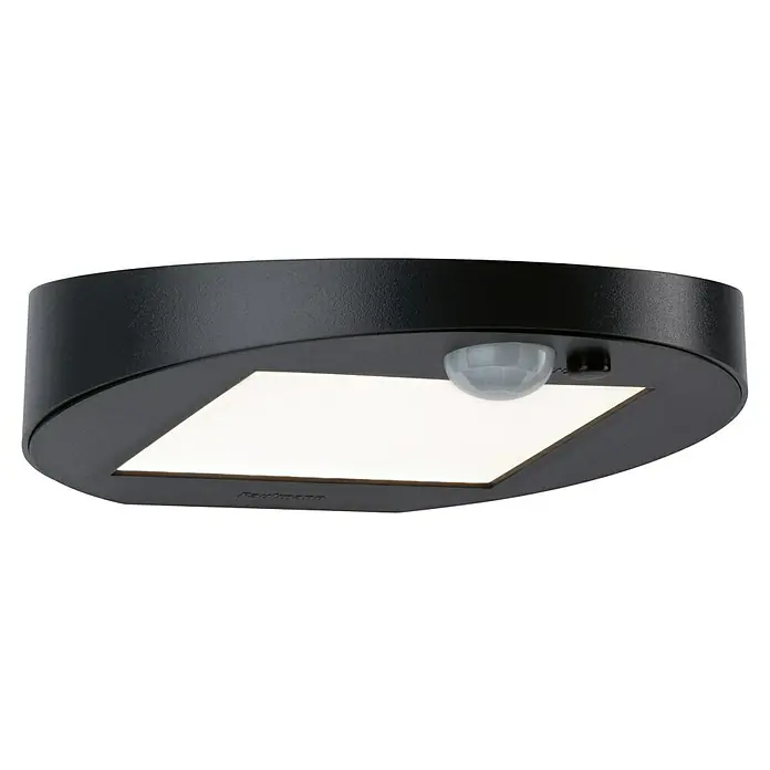 Paulmann Ryse Solar-Außenwandleuchte - 1,2 W, L x B x H: 14,7 x 15,4 x 4,1 cm, Anthrazit, IP44 - Schwarze Außenleuchte mit Bewegungsmelder und quadratischer Lichtfläche für den Außenbereich, ideal für Fassaden.