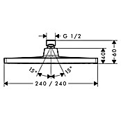 Hansgrohe Crometta Rociador de ducha (24 x 24 cm, Número de funciones: 1, Cromo)