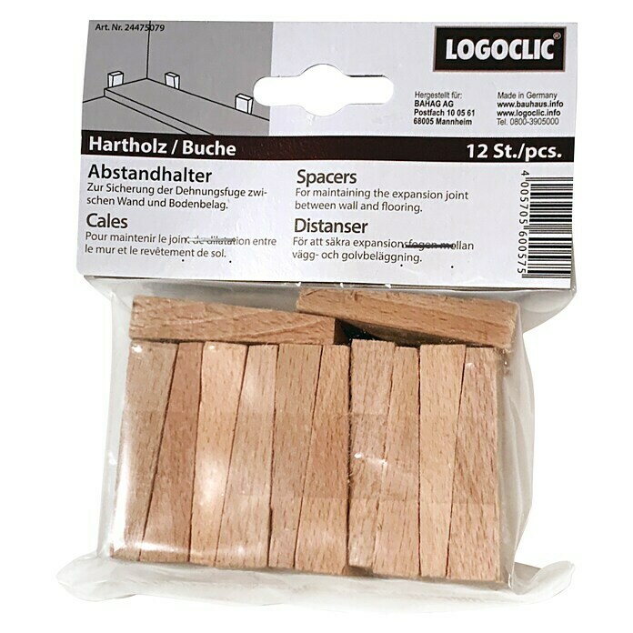 LOGOCLIC Holzkeile (12 Stk., Buche)