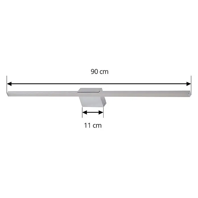 Lucande Wandleuchte Kivana - chrom / silber, chrom / silber - Lineare LED Spiegelleuchte, 90 cm lang, in Silber-Chrom.