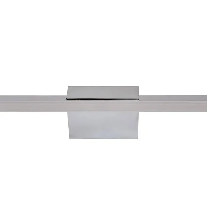 Lucande Wandleuchte Kivana - chrom / silber, chrom / silber - Elegante, polierte Chrom-LED-Balkenleuchte mit zentraler rechteckiger Montageplatte.