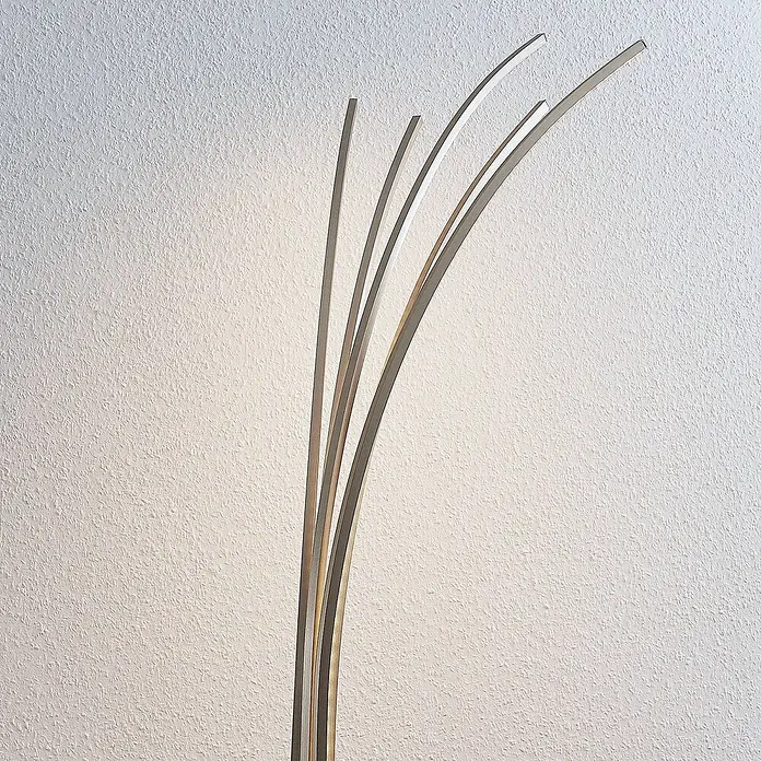 Lindby Stehleuchte Boba - Höhe: 185 cm, alu / grau / zink, alu / grau / zink - Moderne Stehleuchte mit mehreren dünnen, gebogenen Metallarmen, teils mit integrierter LED-Beleuchtung.