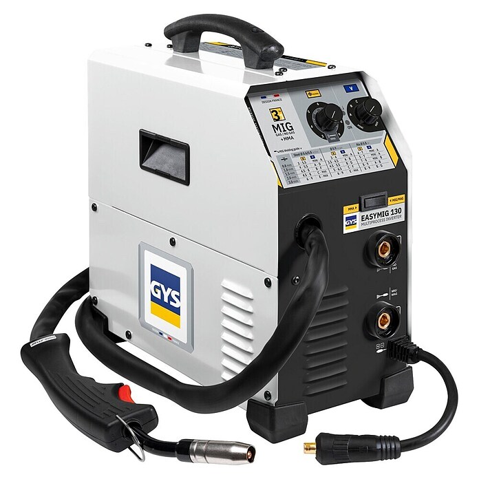 Gys Schweißgerät 3 in 1 Easymig 130 (Geeignet für: Schutzgas-, Fülldraht- und Elektrodenschweißen, 30 - 120 A (MIG/MAG-Schweißen))