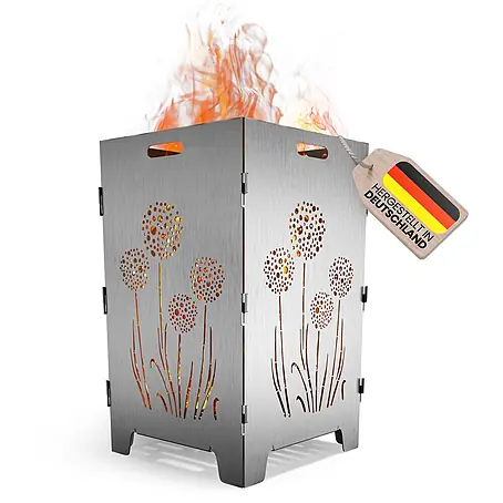 TiKo-Design  Holzkohlegrill Feuerkorb-Pusteblumen