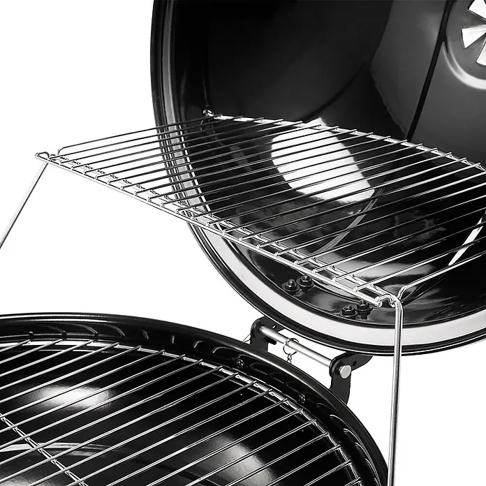 TAINO Holzkohlegrill NEO - Durchmesser Grillfläche: 54 cm, Schwarz - Offener schwarzer Kugelgrill mit verchromtem Warmhalterost über dem Hauptrost.