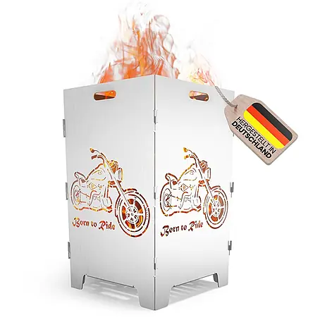 TiKo-Design  Holzkohlegrill Feuerkorb-Born to ride