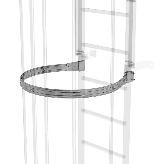 Munk Mehrzweckleiter Rückenschutzbügel ø 700mm Stahl verzinkt - Stahl - Silberfarbener Metall-Sicherheitsbügel für eine Leiter, zum Absturzschutz.