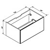 Camargue Stella Waschtischunterschrank (47 x 80 x 39 cm, 1 Schubkasten, Mit Beleuchtung, Berg Eiche)