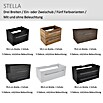 Camargue Stella K Waschtischunterschrank (47 x 80 x 55 cm, 2 Schubkästen, Darkoak, Matt)