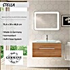 Camargue Stella Waschtischunterschrank (47 x 80 x 39 cm, 1 Schubkasten, Mit Beleuchtung, Berg Eiche)