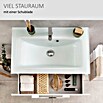 Camargue Stella Waschtischunterschrank (47 x 80 x 39 cm, 1 Schubkasten, Mit Beleuchtung, Berg Eiche)