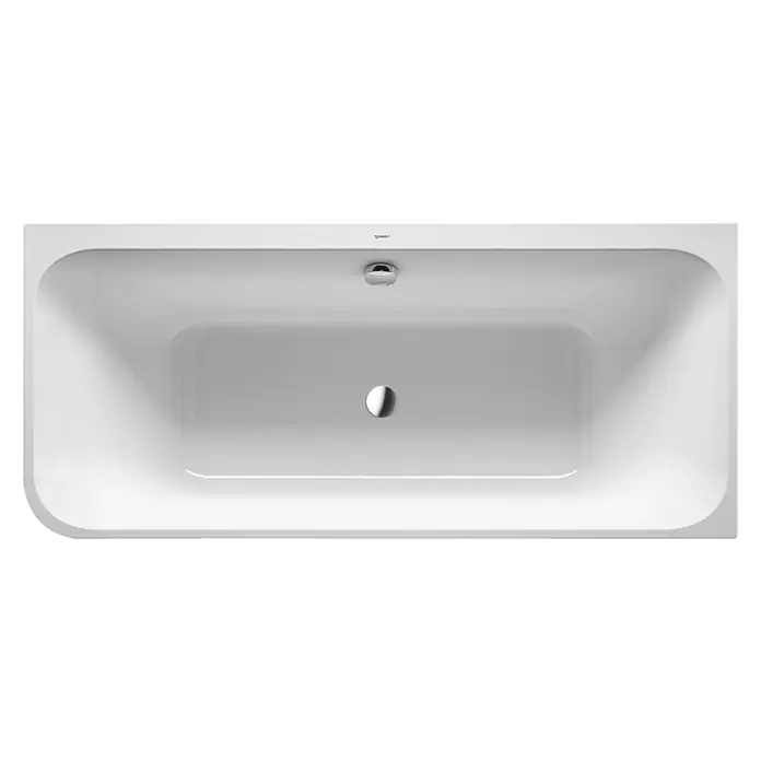 Duravit Happy D.2 Badewanne - 180 x 80 cm, Sanitäracryl, Weiß, Rechts - Rechteckige Badewanne in Weiß, mit mittigem Abfluss. Die Wanne bietet Komfort und modernes Design für Ihr Badezimmer.