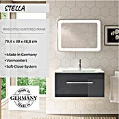 Camargue Stella Waschtischunterschrank (47 x 80 x 39 cm, 1 Schubkasten, Mit Beleuchtung, Grafit)