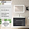 Camargue Stella Waschtischunterschrank (47 x 80 x 55 cm, 2 Schubkästen, Mit Beleuchtung, Grafit)