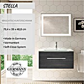 Camargue Stella Waschtischunterschrank (47 x 80 x 39 cm, 1 Schubkasten, Mit Beleuchtung, Darkoak)