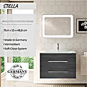 Camargue Stella K Waschtischunterschrank (47 x 80 x 55 cm, 2 Schubkästen, Darkoak, Matt)