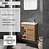 Camargue Faro Mini Waschtischunterschrank (29 x 55 x 55 cm, Bewegungsmelder mit LED-Beleuchtung, Berg Eiche)
