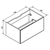 Camargue Stella Waschtischunterschrank (47 x 80 x 39 cm, 1 Schubkasten, Mit Beleuchtung, Eiche Maron)